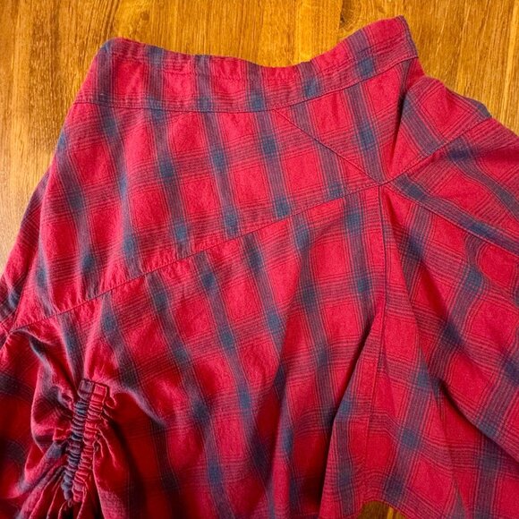 MIA JOY Red Plaid Skirt Girls 4 4T Joyfolie Boho Girl Asymmetric Ruffle Hem Blue - Picture 4 of 5